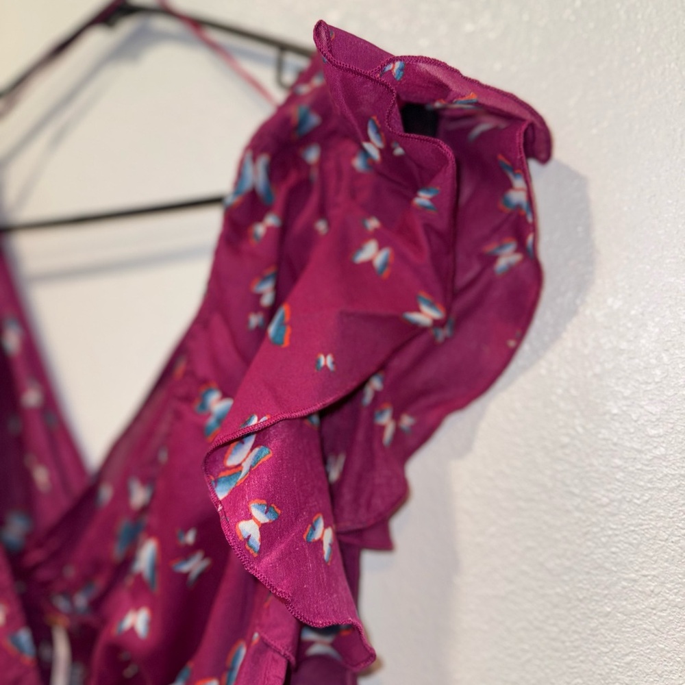 Free People Pretty Dayz Butterfly Wrap Crop Top Boho NWOT XL - Picture 7 of 10